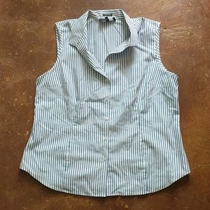 Pinstripe Button down Shell collar shirt